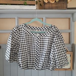 Tory Burch-Button Front Printed Blouse, Size L-NWT